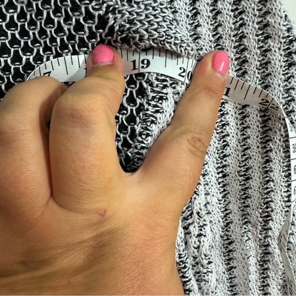 Eileen Fisher Linen Silk Cotton Open Knit Raglan Sweater Black White M - Picture 5 of 5